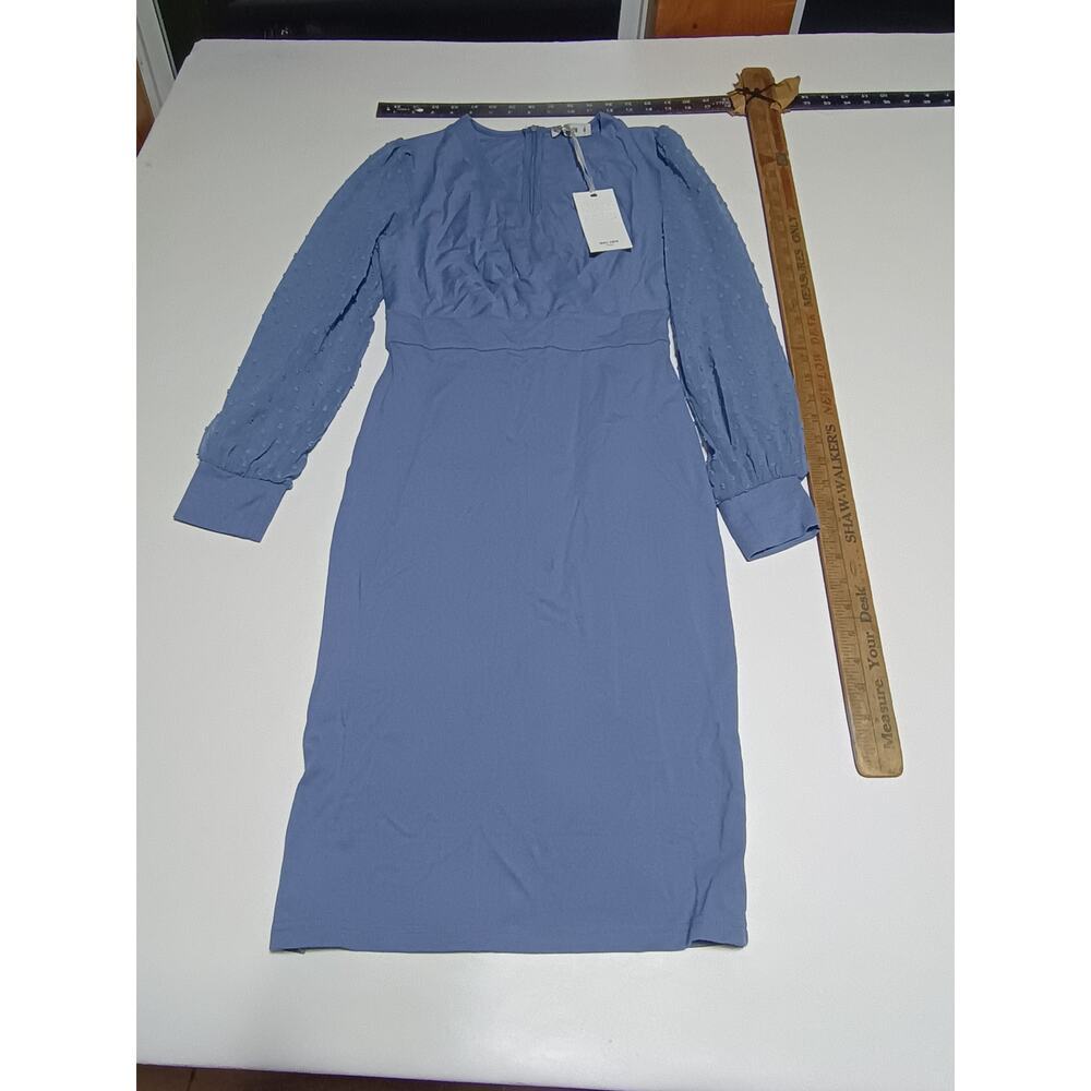 Grace Karen Women's Blue V-Neck Long Sleeve Dress NWT